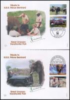 WWF African elephant set with coupon 4 FDC WWF Afrikai elefánt szelvényes sor 4 FDC-n