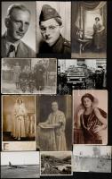 cca 1930-1960 Vegyes fotó tétel, összesen 32 db, közte városképek, (Izrael, Vezúv, stb.), repülőgépe...