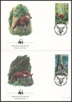 WWF: Okapi set on 4 FDC WWF: Okapi sor 4 db FDC-n