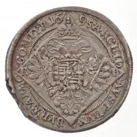 1695K-B 1/4 Tallér Ag "I. Lipót" Körmöcbánya (7,27g) T:1-,2 ph., hajlott lemez / Hungary 1...