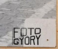 1958 Autóverseny Budapesten, 3 db fotó, kartonra ragasztva, Foto Győry, különböző méretben