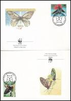 WWF: Butterfly set on 4 FDC WWF: Pillangó sor 4 db FDC-n