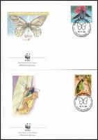 WWF: Pillangó sor 4 db FDC-n WWF: Butterfly set on 4 FDC