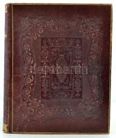 cca 1870 Dombornyomott egészbőr kötéses emlékkönyv. Teljesen kitöltetlenül, benne néhány az 1870-189...