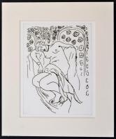 Jelzés nélkül: Akt, cinkográfia, papír, paszpartuban, 15,5×20,5 cm