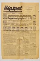 1953 A Népsport november 26-i száma, benne a Magyarország-Anglia 6:3-as eredménnyel zárult meccsről szóló cikkel