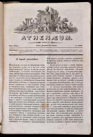 1841 az Athenaeum folyóirat 1841. évi 1. félév lapszámai, számos érdekes írással, egybekötve, sérült...