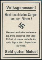 1945 II. világháború náciellenes propaganda röplap / Anti-Nazi propaganda flyer.