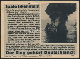 1942 Náci propaganda röplap / Nazi propaganda flyer.