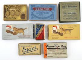 8 db régi gyógyszeres és bonbonos doboz / Vintage bon bon and pill boxes
