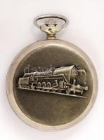 Seriksof vasúti zsebóra asztali fém tokkal / Railway pocket watch with table holder  5,6x5,6 cm
