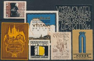 1910-1930 7 klf csehszlovák levélzáró (szecessziós, dombornyomott) / 7 different labels