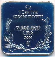 Törökország 2001. 7.500.000L Ag "Perzsa gyurgyalag" T:PP / Turkey 2001. 7.500.000 Lira Ag ...
