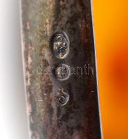 Ezüst (Ag.) gyűrű és karkötő borostyán kővel, jelzett, bruttó: 41 g