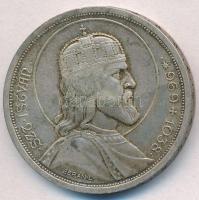 1938. 5P Ag "Szent István" T:2 patina Adamo P8.1