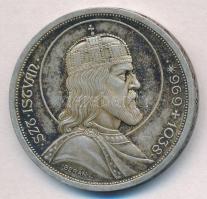 1938. 5P Ag "Szent István" T:2 patina Adamo P8.1