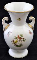 Herendi Rothschild mintás váza, kézzel festett, jelzett, hibátlan, m: 20,5 cm