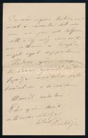 VÉDÉS ALATT! 1881 Szél Piroska (1865-1886), Arany János unokájának szilveszteri levele apjának, Szél...