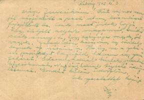 1942 107/8. zsidó munkaszolgálatos levele a rétsági munkatáborból / WWII Letter from a Jewish labor ...