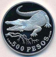 Kolumbia 1978. 500P Ag Orinoco Krokodil T:PP Columbia 1978. 500 Pesos Ag Orinoco Crocodile C:PP Krause KM#264