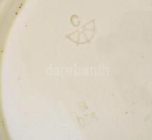 Körmöcbányai szecessziós dísztányér, mázas, jelzett, kis mázhibával, d: 26,5 cm