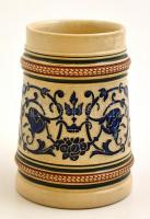 Jelzett mázas söröskorsó, hibátlan, m:11 cm