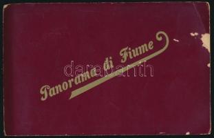 1900 Fiume, kikötő, panoráma fotó 3 részből, 49x11 cm / Fiume (Rijeka), Croatia, panorama photo