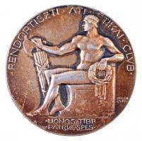 Berán Lajos (1882-1943) 1935. "Rendőrtiszti Athletikai Club - Honos Tibi Patriae Spes / VII. Orsz. R.tiszti Céllöv. V. 1935 Miniatür P. II." ezüstözött fém díjérem "BERÁN N BPEST" gyártói jelzéssel (36mm) T:2 patina, kopott ezüstözés / Hungary 1935. "Rendőrtiszti Athletikai Club (Police Athletic Club) - Honos Tibi Patriae Spes / VII. Orsz. R.tiszti Céllöv. V. 1935 Miniatür P. II."  silvered metal award medal with "BERÁN N BPEST" makers mark. Sign.: Lajos Berán (36mm) C:XF patina, silver plating worn