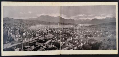 cca 1900 Luzern panoráma fotó két részből, 25x54 cm / Luzern, Panorama vom Gütsch, Edition Photoglob
