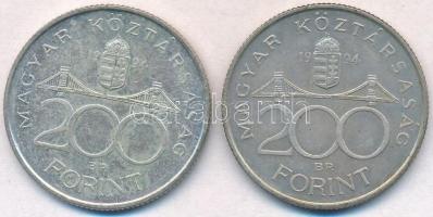 1994. 200Ft Ag "Deák" (2x) T:2 kis patina