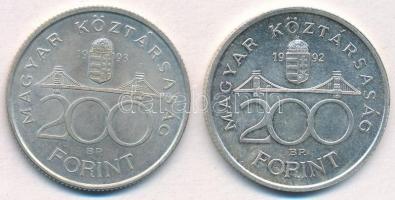 1992-1993. 200Ft Ag "MNB" (2x) T:2