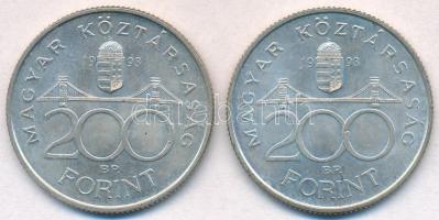 1993. 200Ft Ag "MNB" (2x) T:2