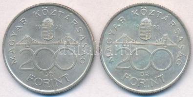 1993. 200Ft Ag "MNB" (2x) T:2