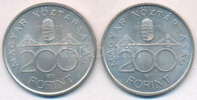 1993. 200Ft Ag "MNB" (2x) T:2