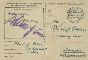 1943 Repülőgépek. Tábori Postai Levelezőlap / WWII Hungarian military field post (EK)