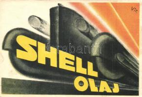 Shell olaj. Shell Kőolaj Részvénytársaság reklámlapja / Hungarian petroleum advertisement (EK)