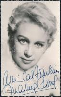 Martine Carol (1920-1967) francia színésznő, szexszimbólum által dedikált fotólap / Autograph signed photo