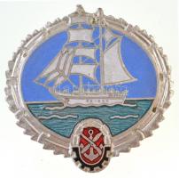 NDK ~1960-1970. Zománcozott hajós jelvény, hajógépész(?) T:1- GDR ~1960-1970. Enamelled ships themed badge, ships engineer C:AU