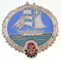 NDK ~1960-1970. Zománcozott hajós jelvény, hajógépész(?) T:1- GDR ~1960-1970. Enamelled ships themed badge, ship's engineer C:AU