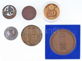 Vegyes érme és érem tétel, közte: 1989. 20Ft aranyozva, Olaszország 1863. 1L Ag "Vittorio Emanu...