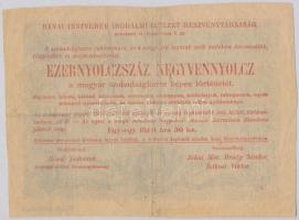 ~1896. "Révai Testvérek Irodalmi Intézet Részvénytársaság" 1848. 100Ft bankjegy replikája,...