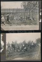 cca 1920-1930 Futballcsapatok csoportképei, 2 db, 8x11 cm