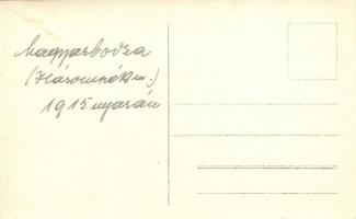 1915 Magyarbodza, Vama Buzaului; Magyar honvédosztag egy üzlet előtt / Hungarian soldiers in front o...