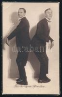 cca 1920-1930 The Hamilton Brothers táncos komikusok, fotólap, felületén törésnyomokkal, 13,5x8,5 cm