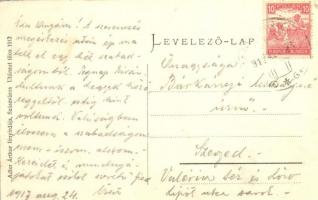 Magyarigen, Ighiu; utcaképek, üzletek, gyógyszertár. Adler Arthur fényirda 1912. / street views with...