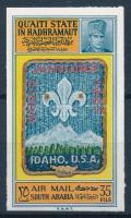 Cserkész világtalálkozó vágott bélyeg, World jamboree imperforated stamp