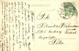 Galánta, Fő utca, templom, üzletek / main street with church, shops