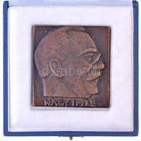 1989. "Nagy Imre / 1958. június 16. 1989" egyoldalas Br plakett tokban, olvashatatlan mesterjeggyel (66x70mm) T:2