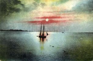 Balaton, naplemente, Divald és Monostory