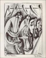 cca 1969 Zilzer Gyula (1898-1969) 14 litográfiáját tartalmazó amerikai kiadású mappa kísérő szövegge...